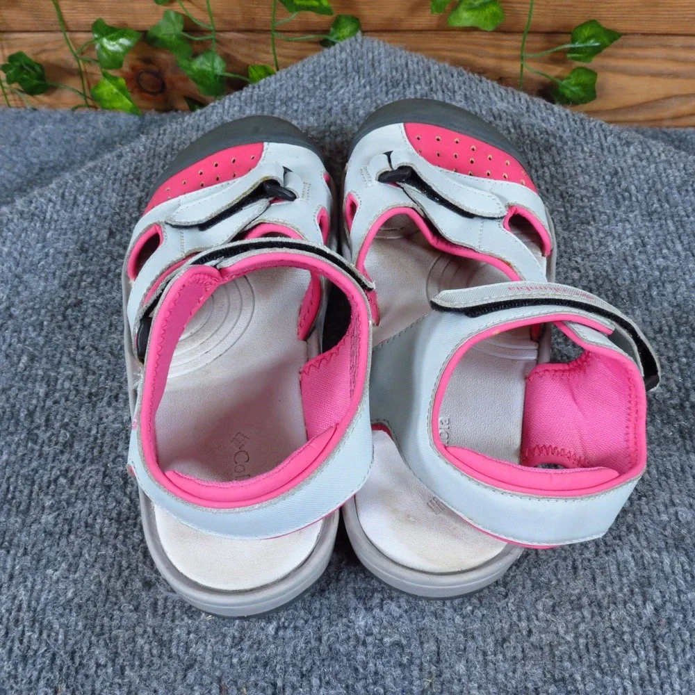 Columbia Splisher Kids Sport Sandals Size 5 Outdoor Water Shoes Grey Pink